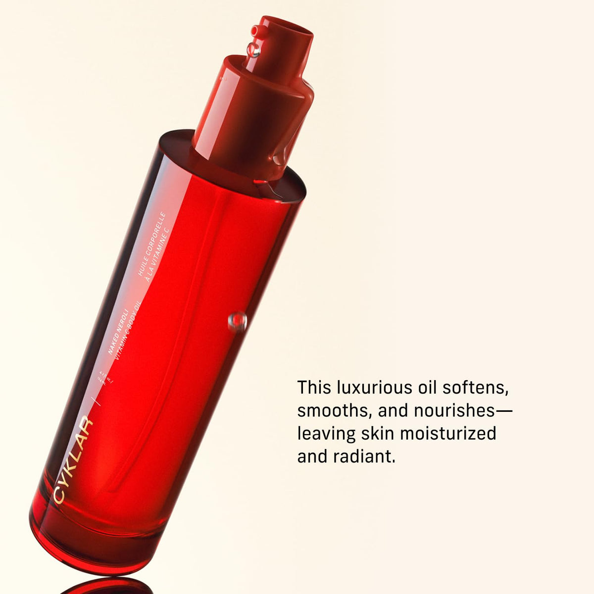Close-up of CYKLAR Vitamin C Body Oil texture