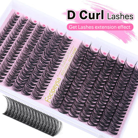 Close-up of D Curl 40D individual lashes in the kit