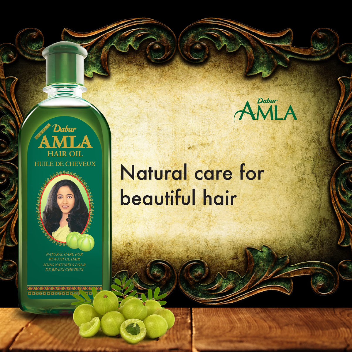 Close-up of Dabur Amla Hair Oil texture