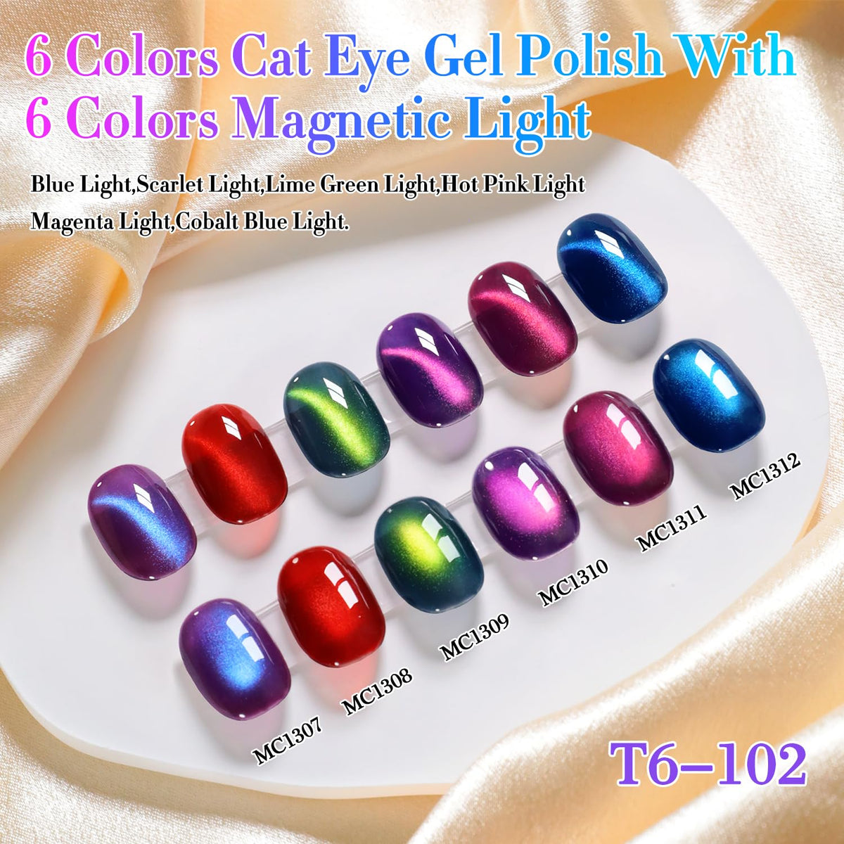 Close-up of dark purple cat eye gel polish bottle