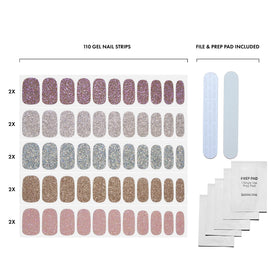 Close-up of Dashing Diva nail strips in assorted colours