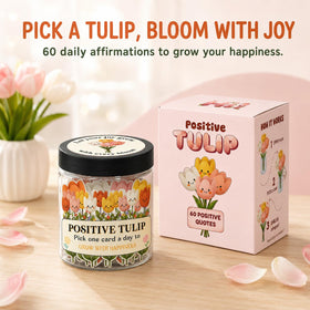 Close-up of DEARMINE Positive Tulip Jar showing tulip design