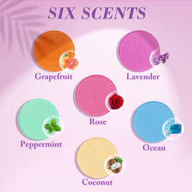 Close-up of DeckTheHalls shower steamer in lavender scent