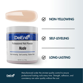Close-up of DeEnti Acrylic Nail Powder Nude texture
