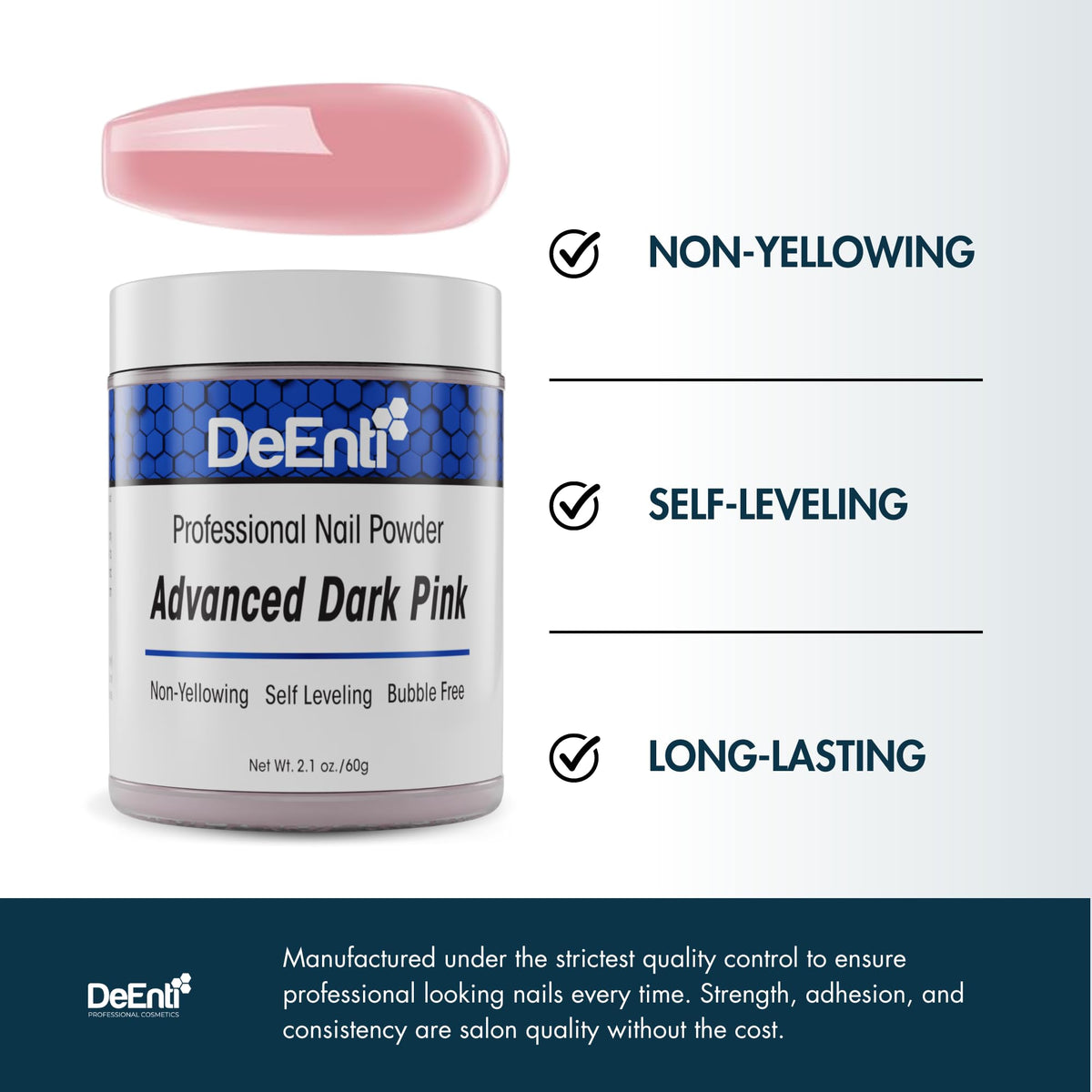 Close-up of DeEnti Dark Pink Acrylic Nail Powder texture