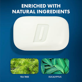 Close-up of Defense Soap bar with tea tree oil label