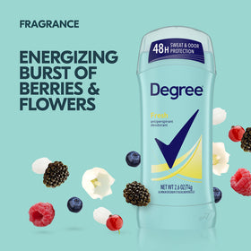 Close-up of Degree Antiperspirant Deodorant Fresh Energy scent details