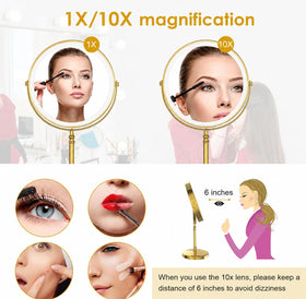 Close-up of DEIOVWXS Makeup Mirror LED light settings