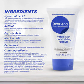 Close-up of Dermend Fragile Skin Moisturizer texture on hand