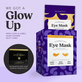 Close-up of DERMORA Golden Glow Under Eye Patch on skin