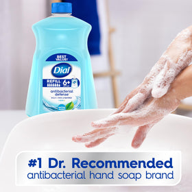 Close-up of Dial Antibacterial Liquid Hand Soap pump dispenser