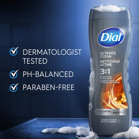 Close-up of Dial Men 3 in 1 Body Wash cap