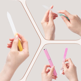 Close-up of Diodiva crystal nail file with fine grit
