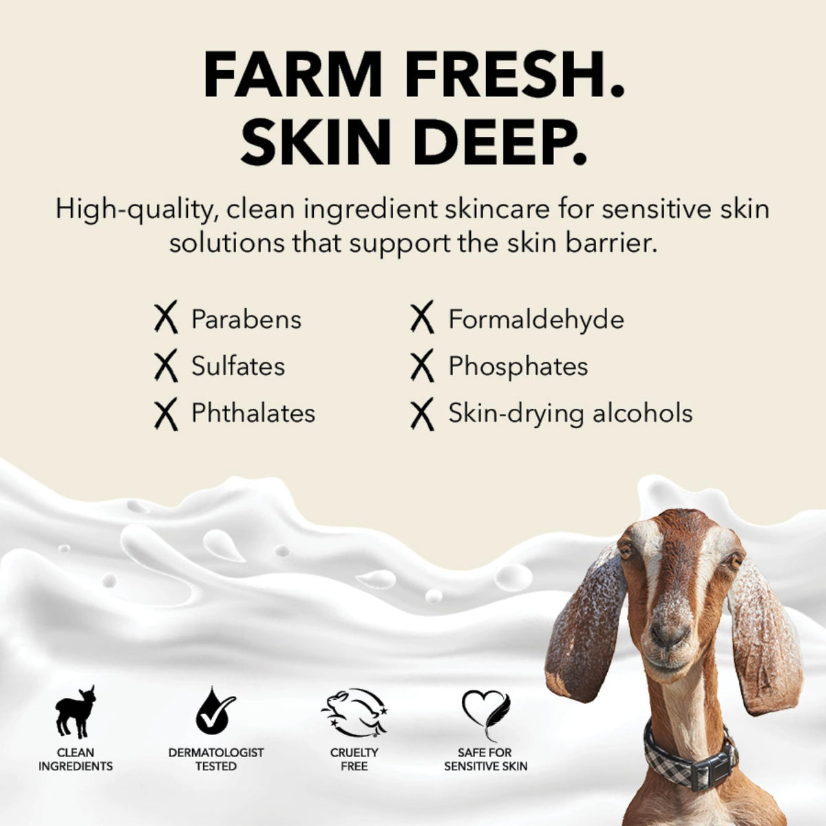 Close-up of Dionis Goat Milk Lotion pump dispensing lotion