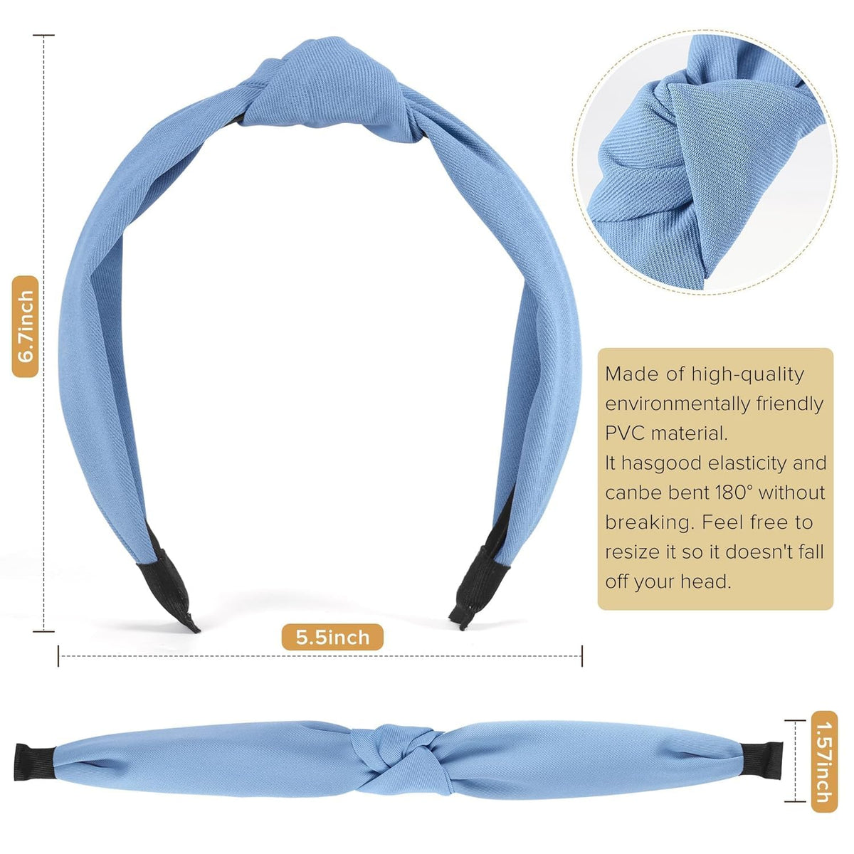 Close-up of DiyJibb headband with classic twist knot