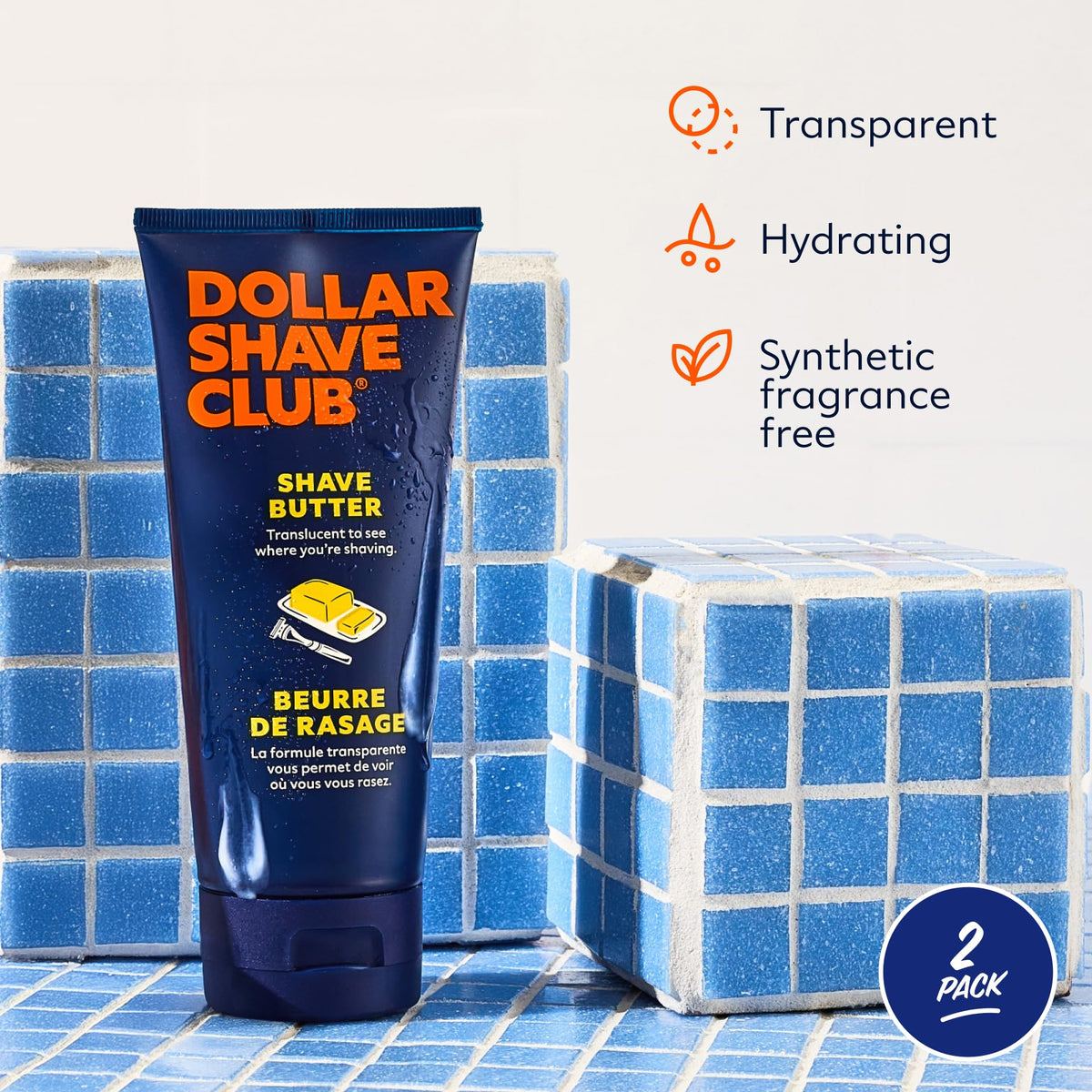 Close-up of Dollar Shave Club Shave Butter translucent formula