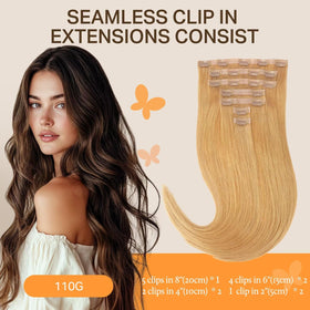 Close-up of DOORES Clip in Hair Extensions showing soft texture