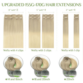 Close-up of DOORES Clip in Hair Extensions stainless steel clips