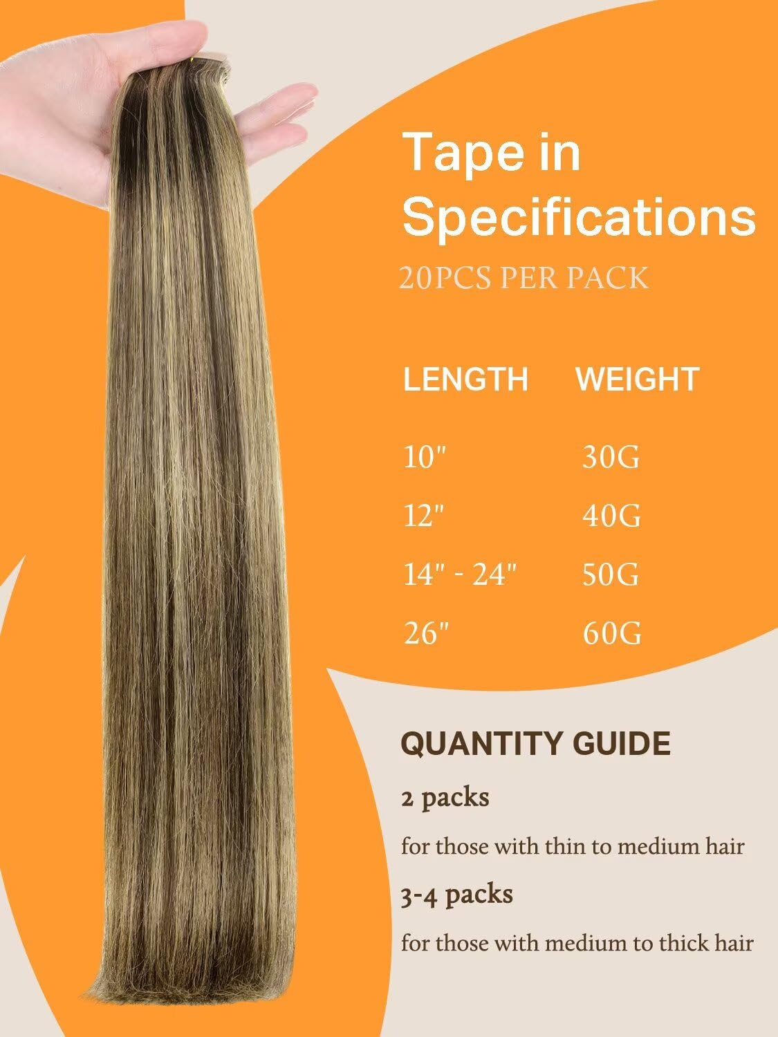 Close-up of DOORES Tape in Hair Extensions adhesive tape
