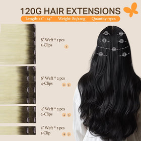 Close-up of DOORES U-shaped metal clips on hair extensions