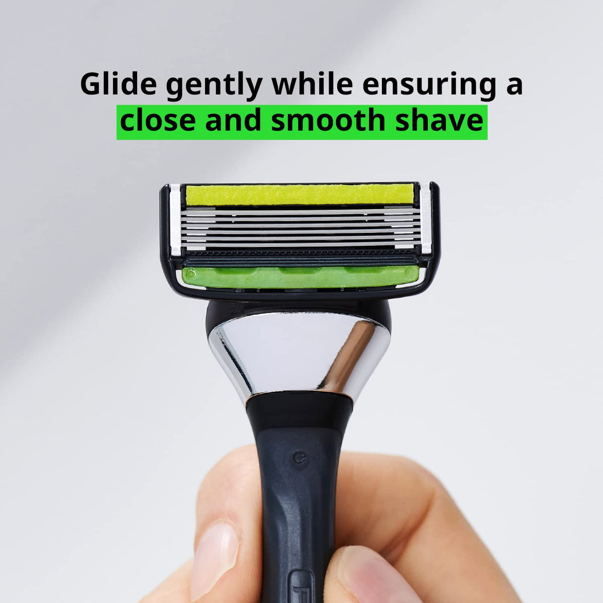 Close-up of DORCO Pace 6 Pro razor head showing six blades