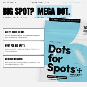 Close-up of Dots for Spots Pimple Patch on skin