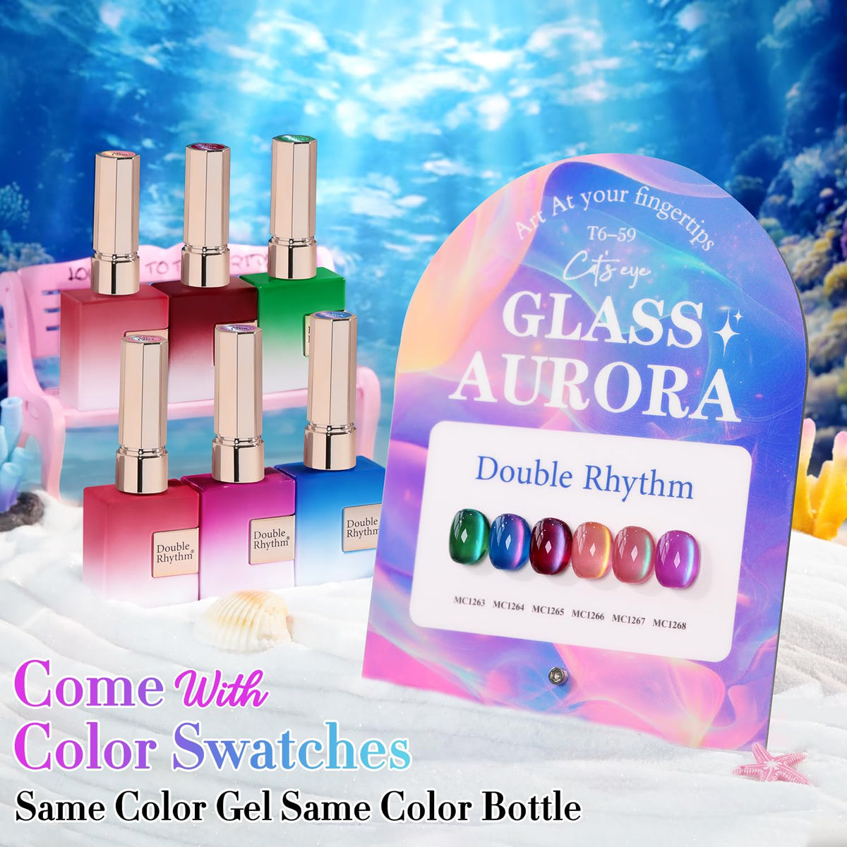 Close-up of Double Rhythm Gel Nail Polish bottle in Glass Galaxy Green