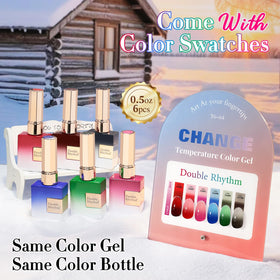 Close-up of Double Rhythm Gel Polish bottle in Burgundy
