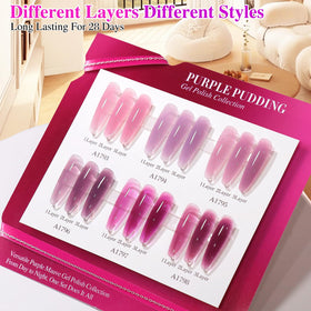 Close-up of Double Rhythm Gel Polish bottle with jelly plum purple colour