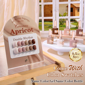 Close-up of Double Rhythm Gel Polish bottle with peach shade