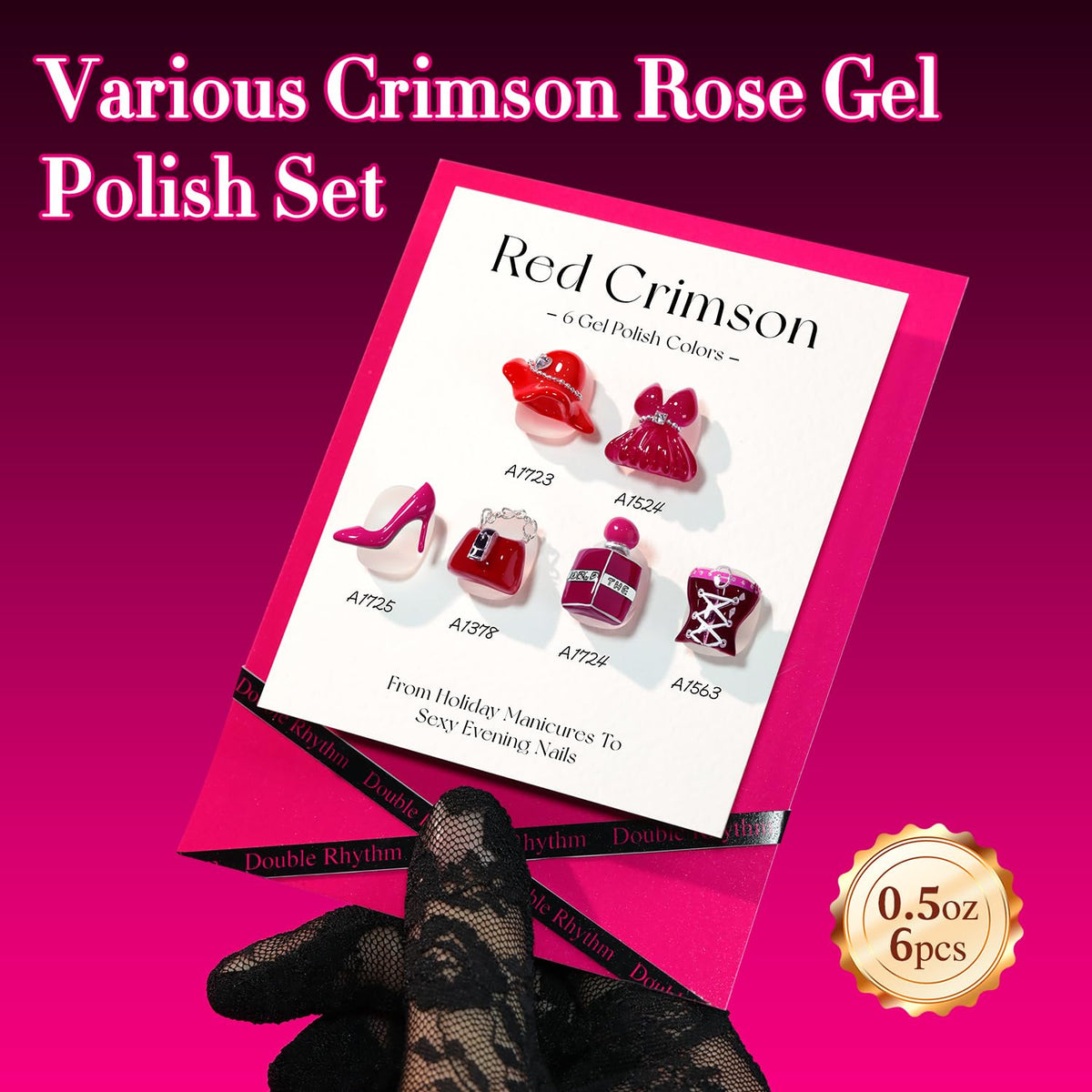 Close-up of Double Rhythm Gel Polish in Burgundy shade