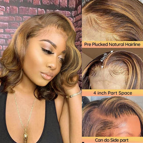 Close-up of Douyin bob wig's lace front and hairline