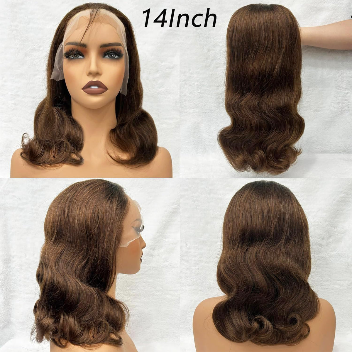 Close-up of Douyin Chocolate Brown Bob Wig with adjustable straps