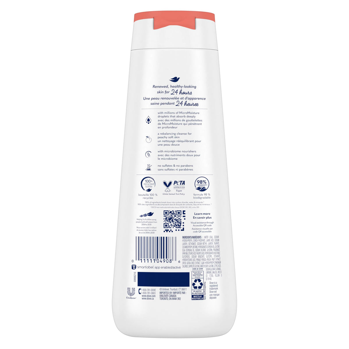 Close-up of Dove Body Wash texture and consistency