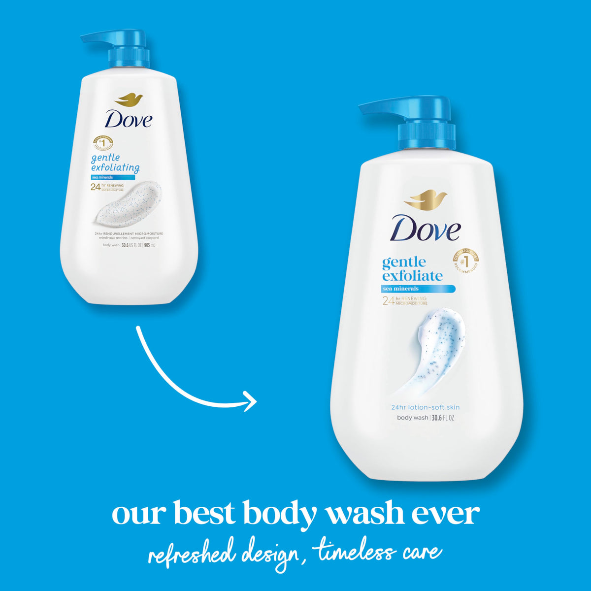Close-up of Dove Gentle Exfoliating Body Wash texture