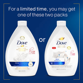 Close-up of Dove hand wash refill bottle with pump