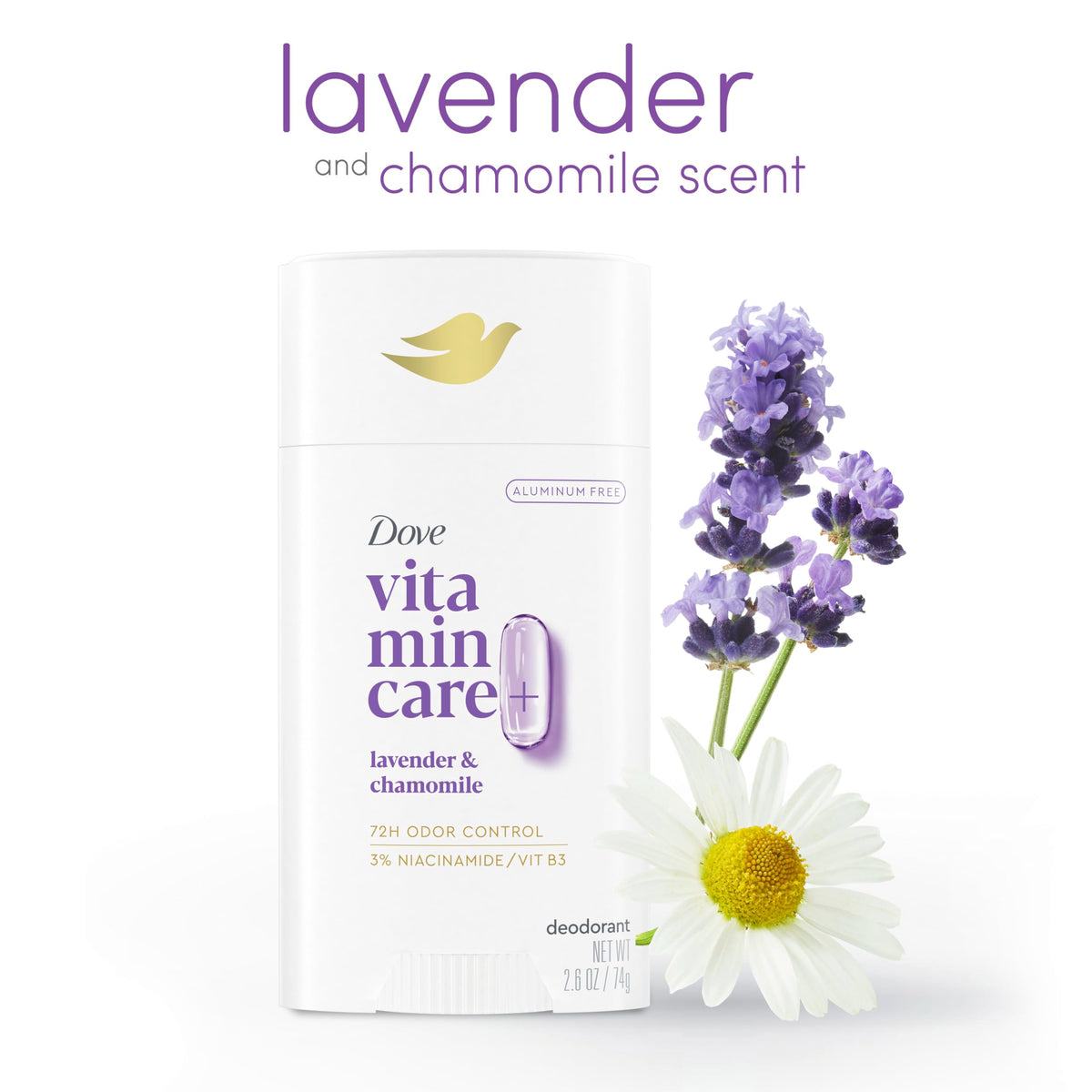 Close-up of Dove Lavender & Chamomile Deo Stick texture
