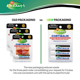 Close-up of Dr. Dan's Cortibalm tube showing 1% hydrocortisone label