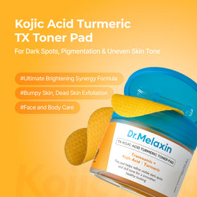 Close-up of Dr.Melaxin Kojic Acid Turmeric Toner Pad showing texture