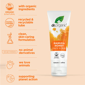 Close-up of Dr. Organic Manuka Honey Face Scrub texture