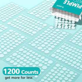 Close-up of Dr.patch pimple patches in various sizes
