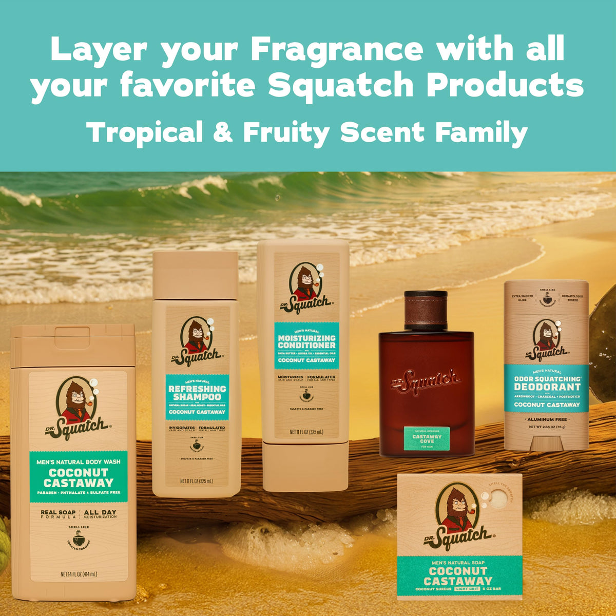 Close-up of Dr. Squatch Castaway Cove Cologne sprayer
