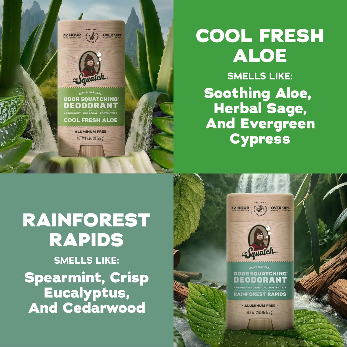 Close-up of Dr. Squatch deodorant ingredients