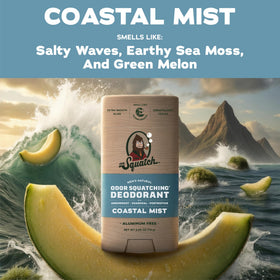 Close-up of Dr. Squatch deodorant ingredients list