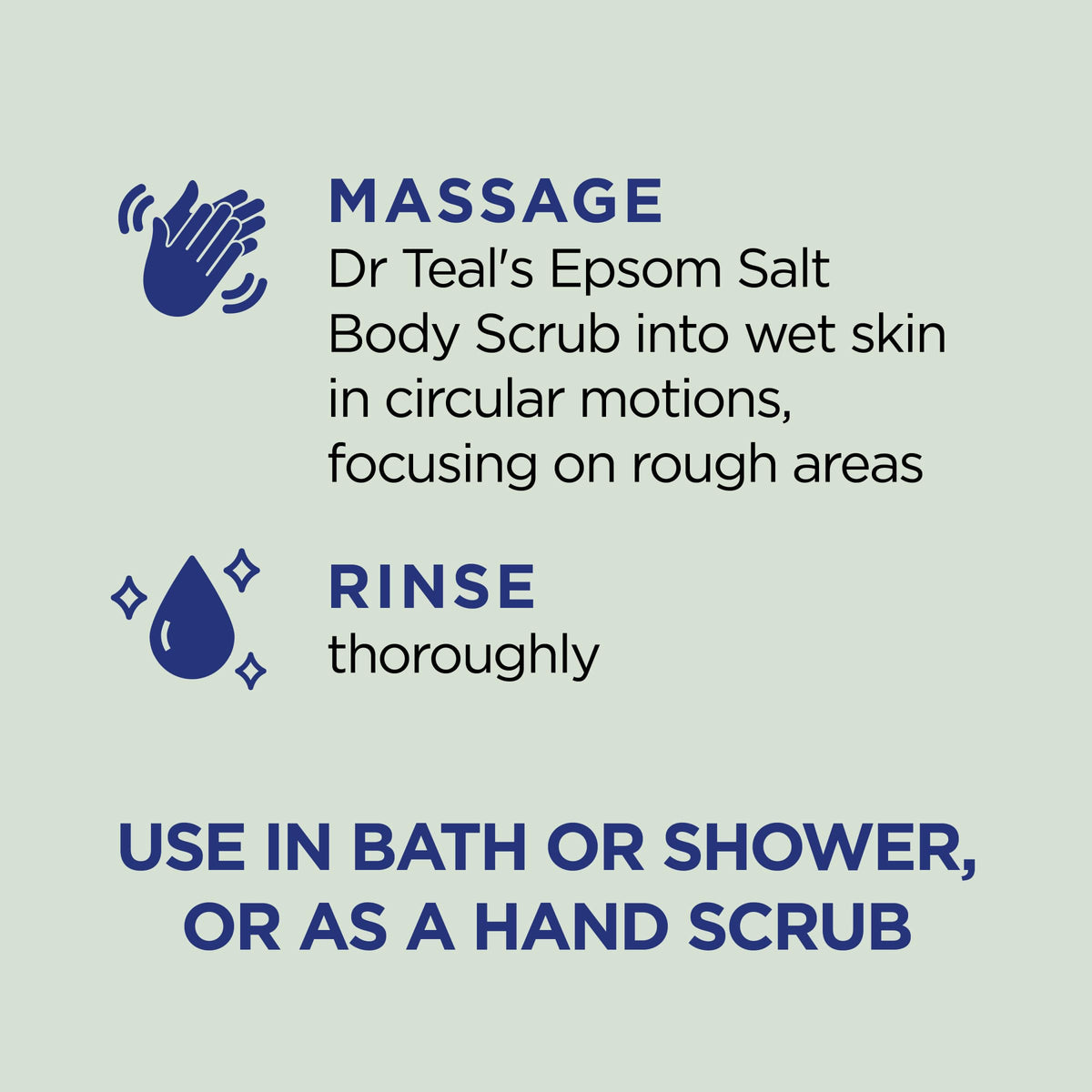 Close-up of Dr Teal's Epsom Salt Body Scrub texture