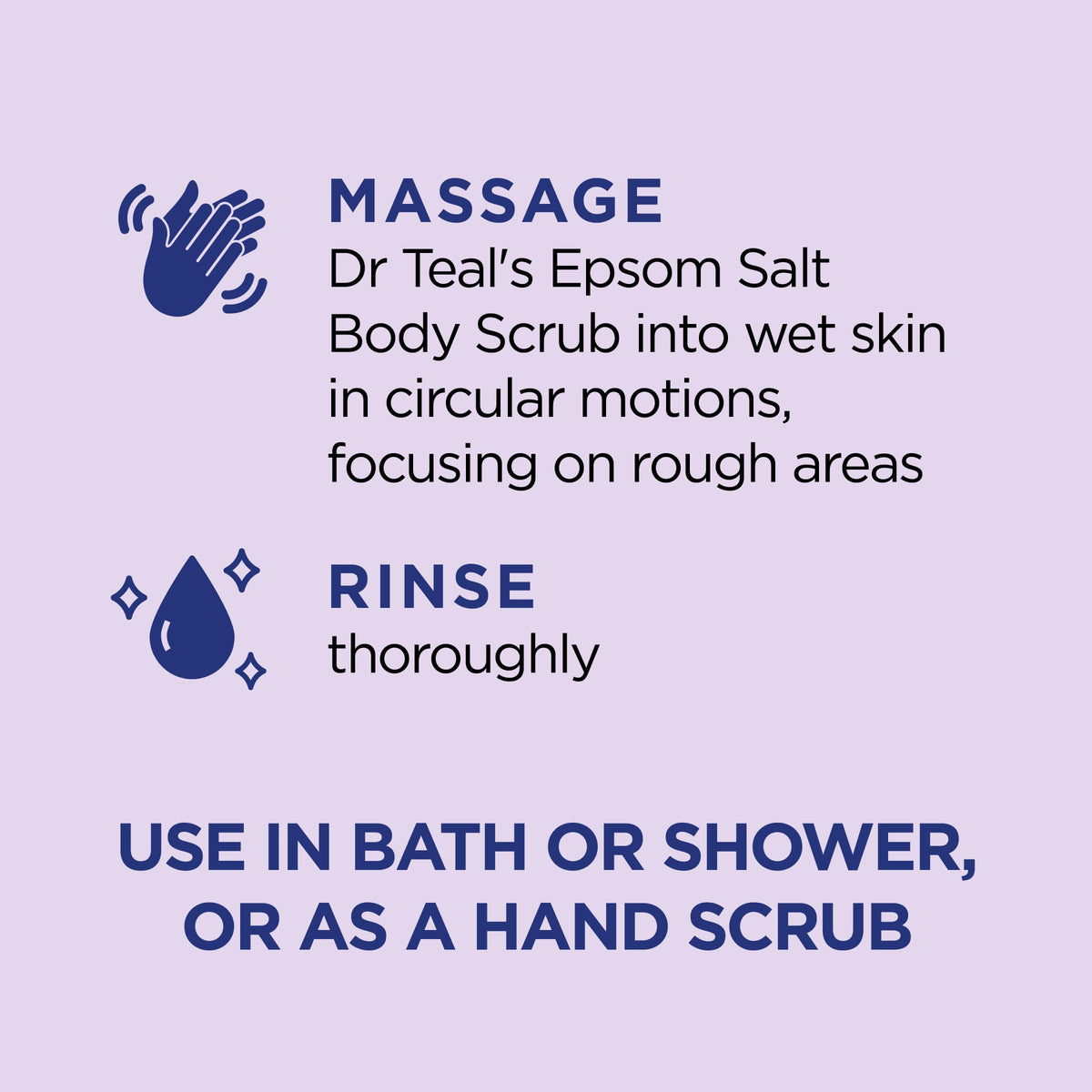 Close-up of Dr Teal's Epsom Salt Body Scrub texture