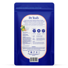 Close-up of Dr Teal's Epsom Salt packaging