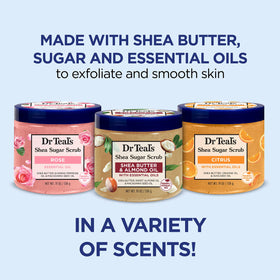 Close-up of Dr Teal's Rose Shea Sugar Scrub jar