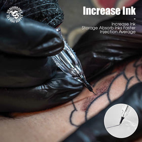 Close-up of Dragonhawk tattoo needle tip