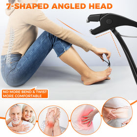 Close-up of DRMODE toenail clipper showing sharp curved blade